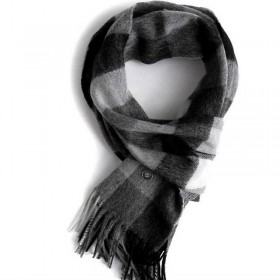 Soft Wool Scarves Black Red Plaid Women Winter Scarf